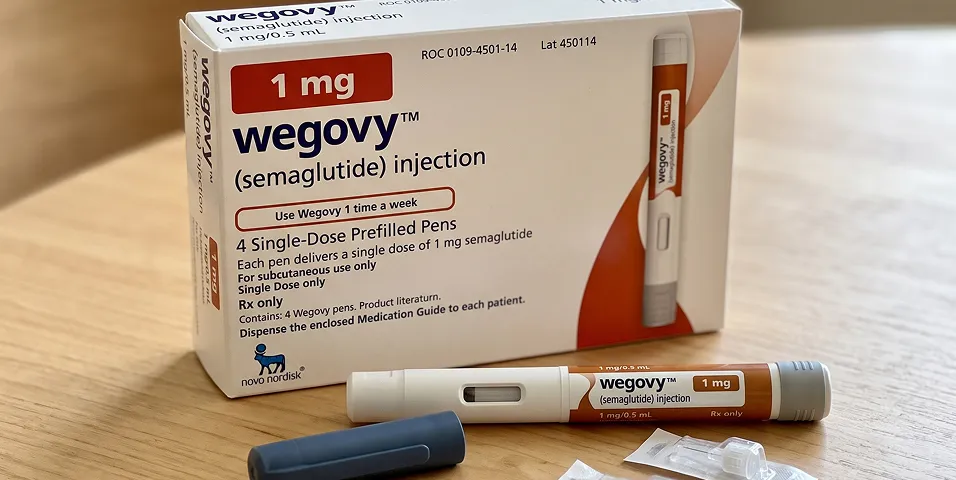 Wegovy semaglutide injection pen and box