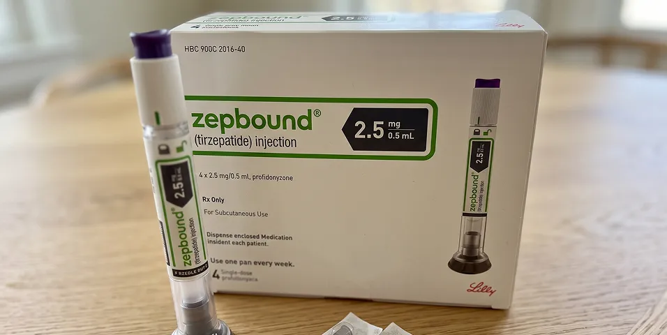 Zepbound tirzepatide pen and box