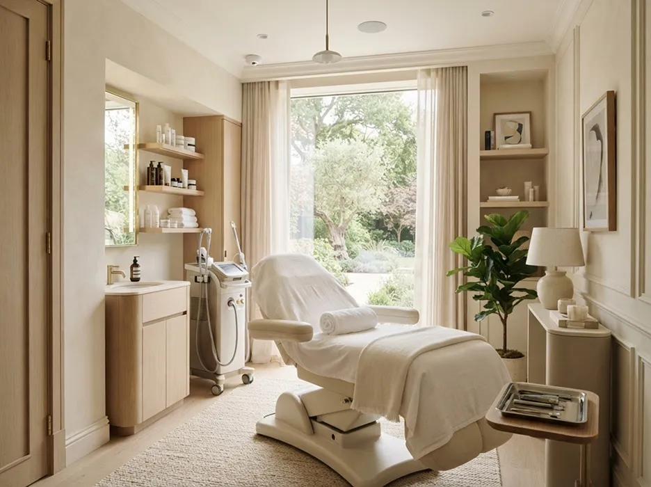 Bright, spa-like treatment room at the clinic