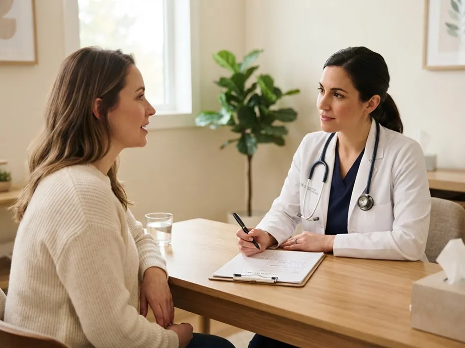 Doctor meeting with a patient during a consultation